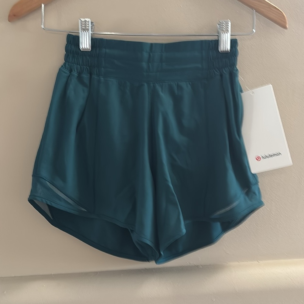 Lululemon Hotty Hot HR Short. 4” Lined. Storm Teal. Gorgeous Color!  2. NWT.